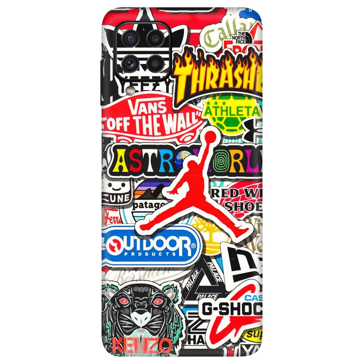 Samsung A/S Series Phone Skins (All Models) - Multi Brands Sticker Graffiti - 3D Embossed Finish (L-37) Samsung Galaxy A22
