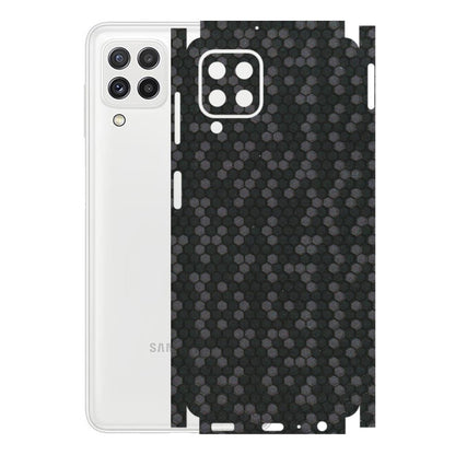 Samsung A/S Series Phone Skins (All Models) - Black Grey Honeycomb Sober - 3D Embossed Finish (L-85) Samsung Galaxy A22