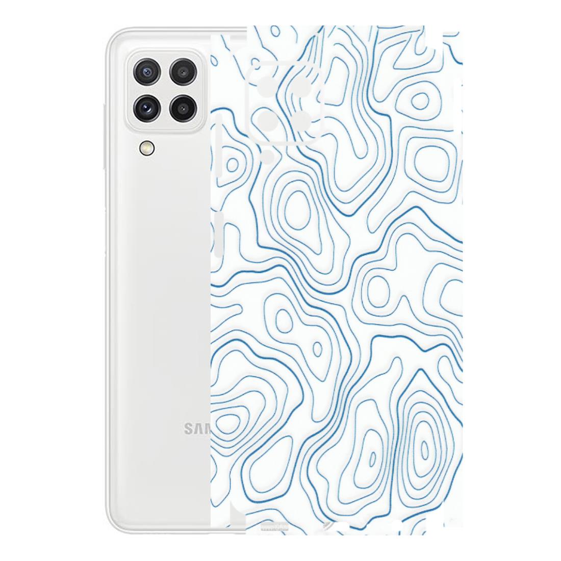 Samsung A/S Series Phone Skins (All Models) - Blue And White Swirls - Matte Finish (M-139) Samsung Galaxy A22