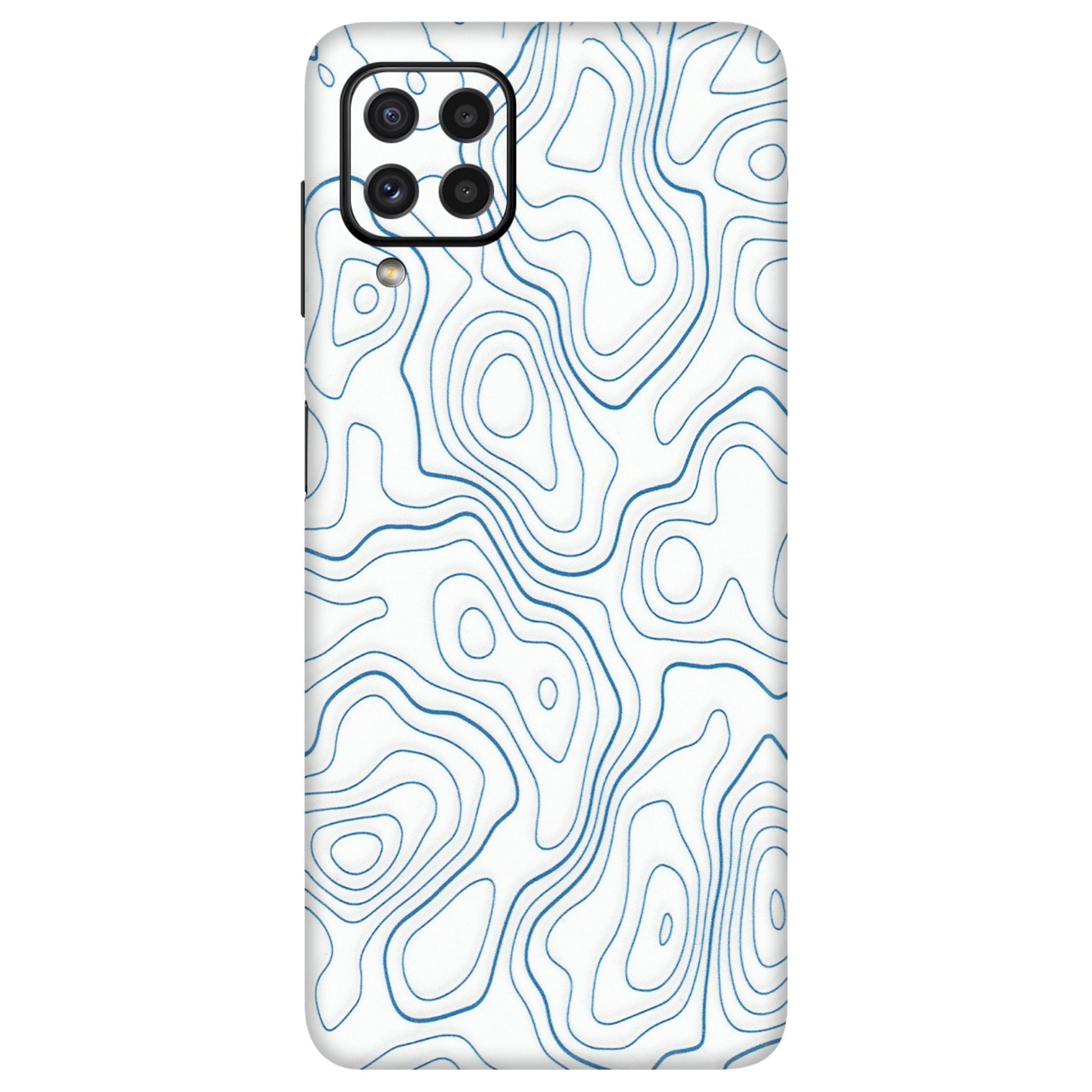 Samsung A/S Series Phone Skins (All Models) - Blue And White Swirls - Matte Finish (M-139) Samsung Galaxy A22