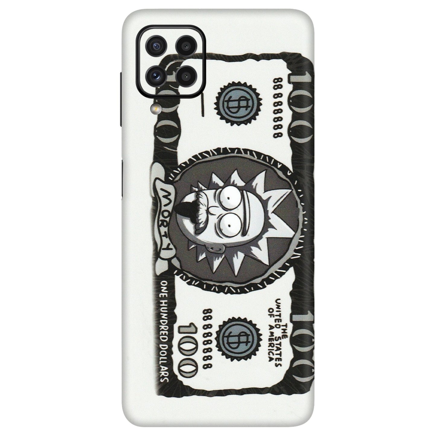 Samsung A/S Series Phone Skins (All Models) - Rick And Morty Hundred Dollar Anime - Matte Finish (M-161) Samsung Galaxy A22