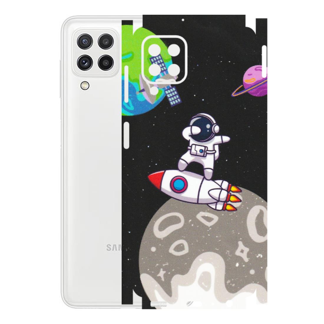 Samsung A/S Series Phone Skins (All Models) - Astronaut Vibing Toon Running - Matte Finish (M-39) Samsung Galaxy A22