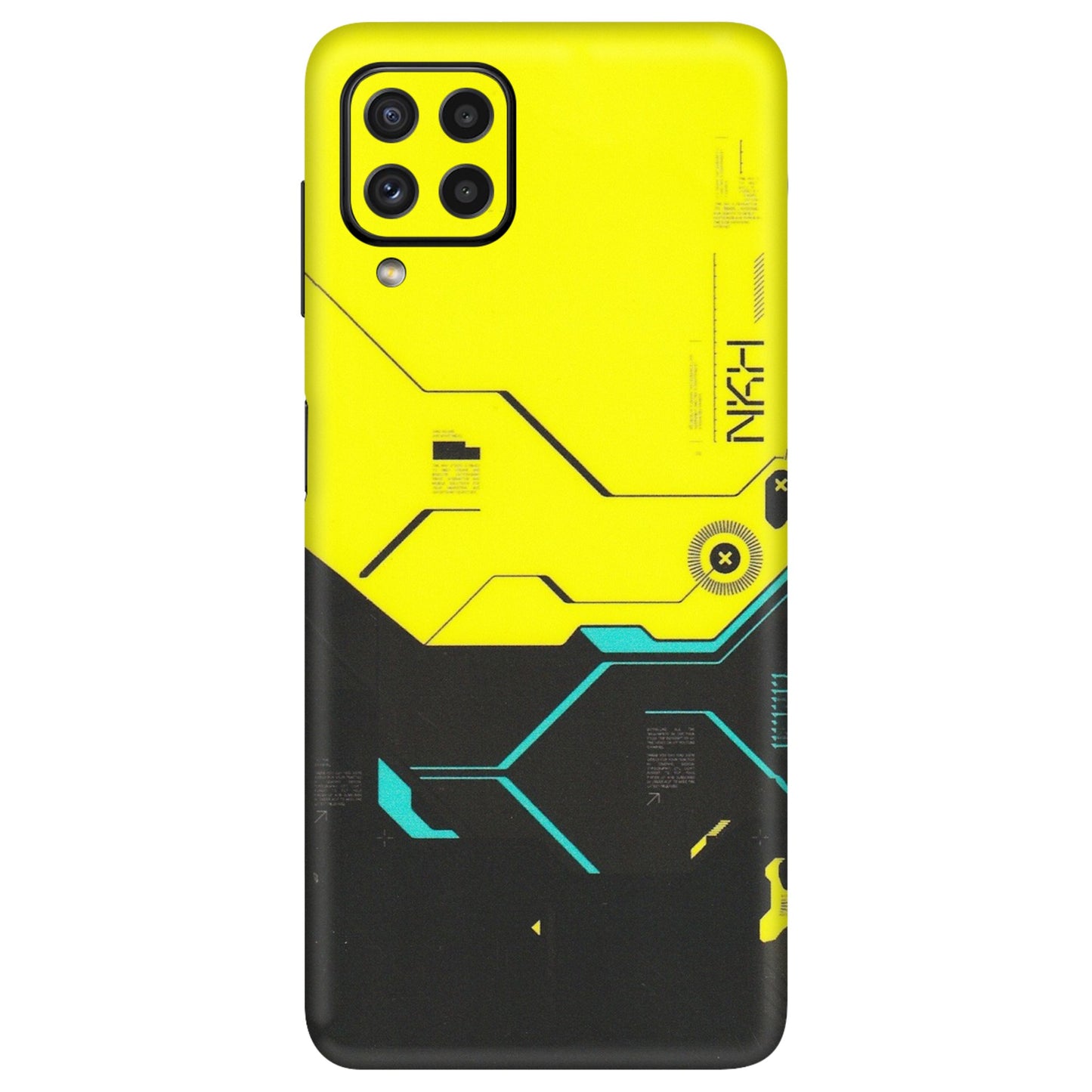 Samsung A/S Series Phone Skins (All Models) - Black Yellow Technica - Matte Finish (M-53) Samsung Galaxy A22