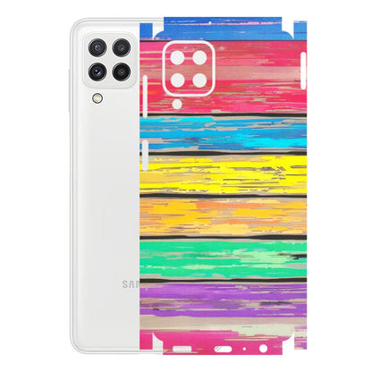 Samsung A/S Series Phone Skins (All Models) - Multi Colour Wooden Wall - Matte Finish (M-96) Samsung Galaxy A22