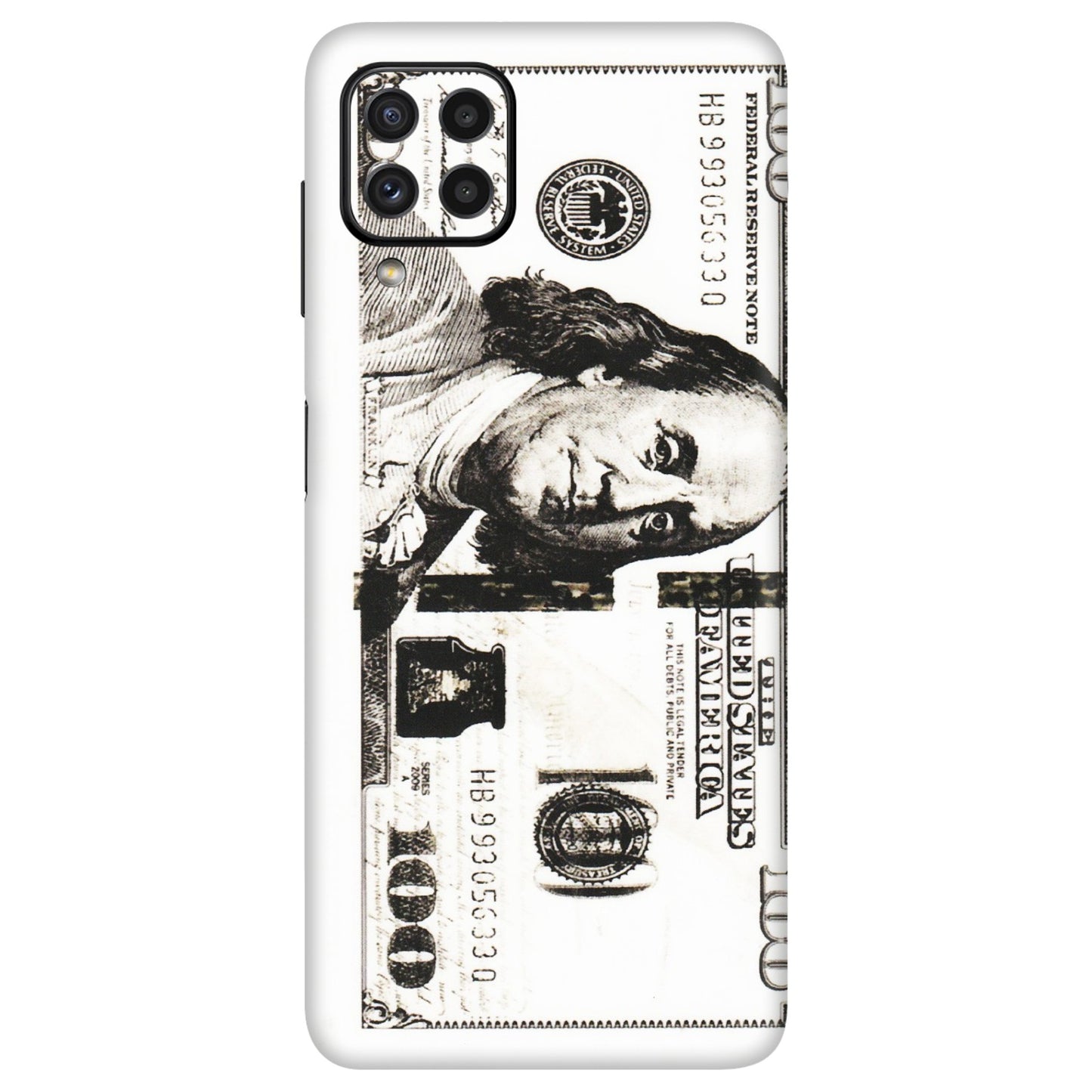 Samsung A/S Series Phone Skins (All Models) - 100 Dollar Currency - Transparent Finish (T-01) Samsung Galaxy A22