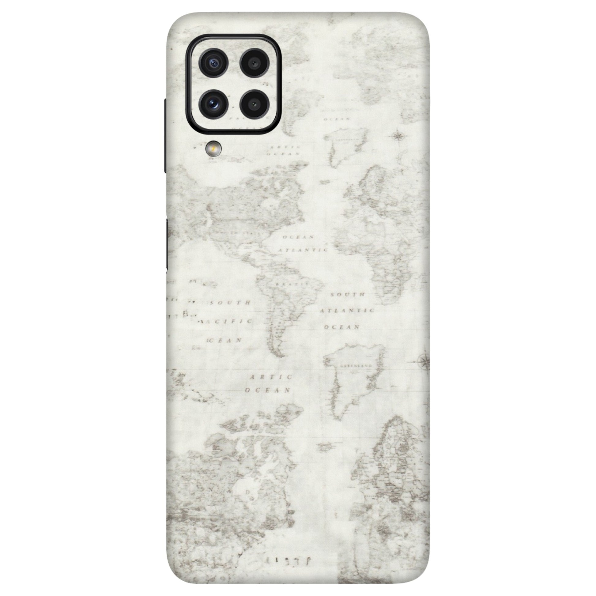Samsung A/S Series Phone Skins (All Models) - World Travel Map - Transparent Finish (T-04) Samsung Galaxy A22