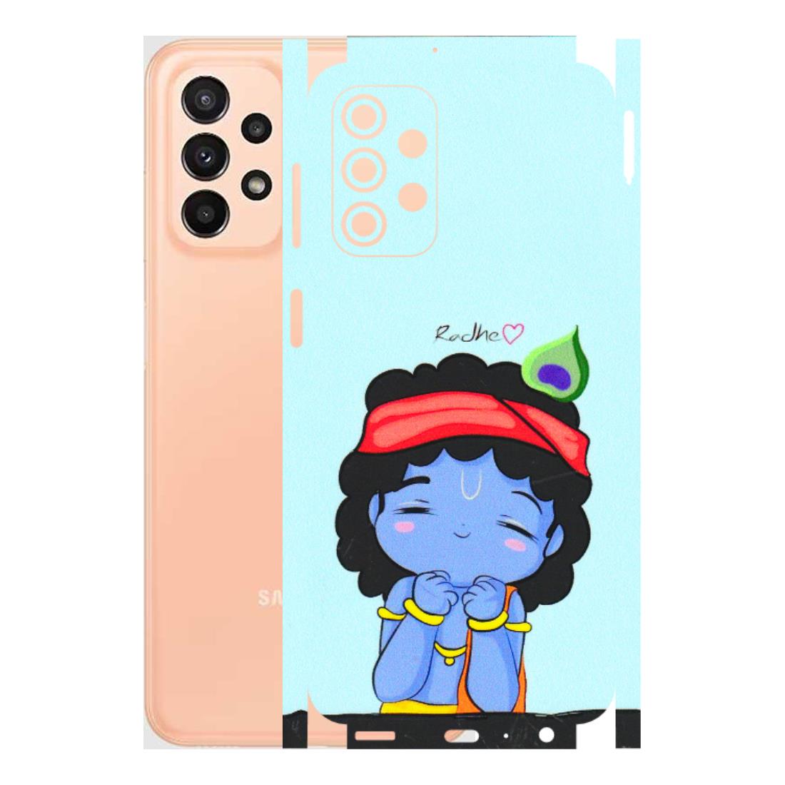 Samsung A/S Series Phone Skins (All Models) - Radhe Radhe Cute Toon - 3D Embossed Finish (L-05) Samsung Galaxy A23 (5G)