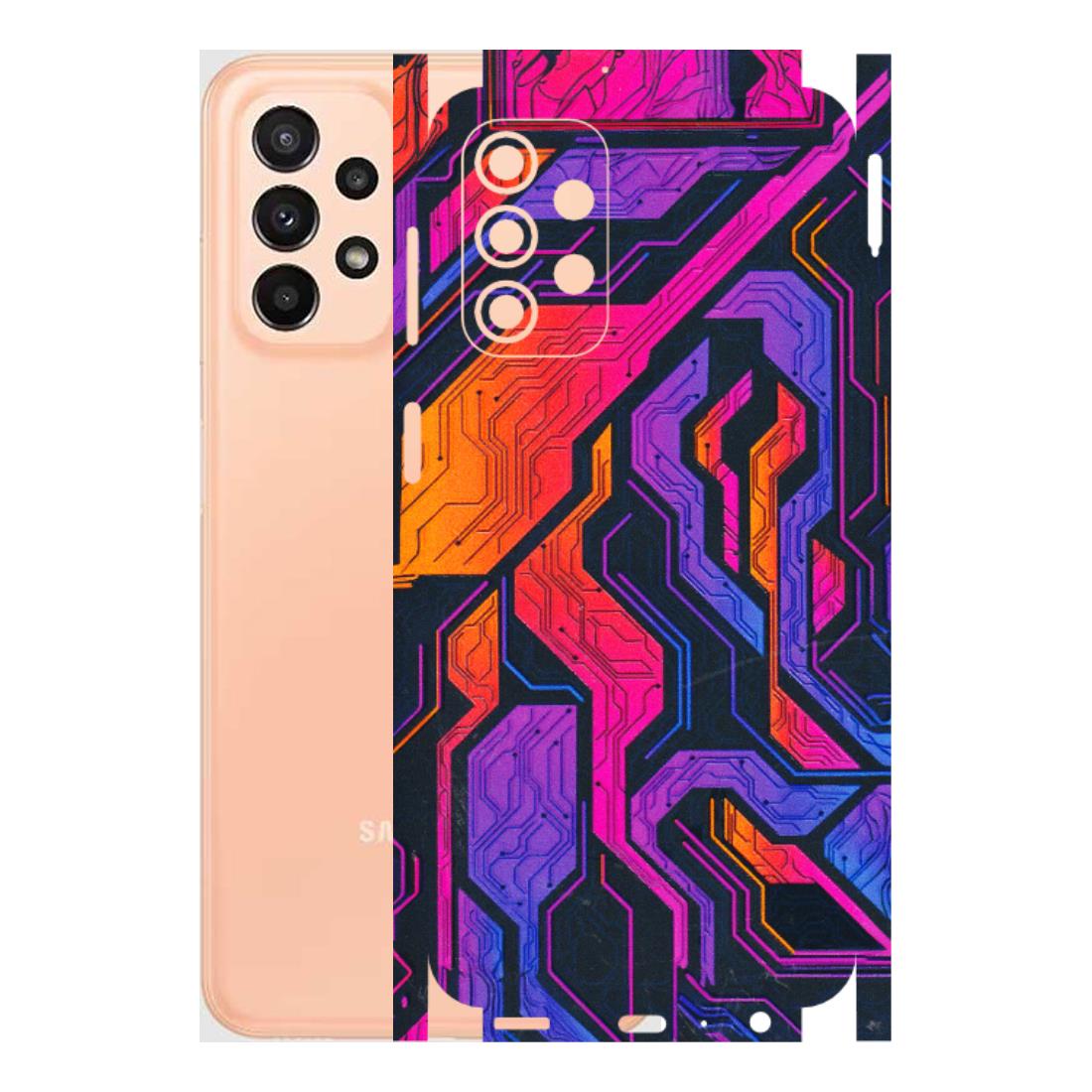 Samsung A/S Series Phone Skins (All Models) - Tech Circuits Futuristic - 3D Embossed Finish (L-07) Samsung Galaxy A23 (5G)