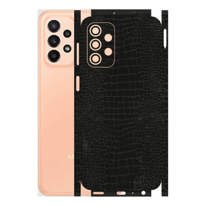 Samsung A/S Series Phone Skins (All Models) - Snake Leather Black - 3D Embossed Finish (L-107) Samsung Galaxy A23 (5G)