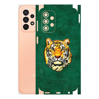 Samsung A/S Series Phone Skins (All Models) - Leather Feel Tiger - 3D Embossed Finish (L-111) Samsung Galaxy A23 (5G)
