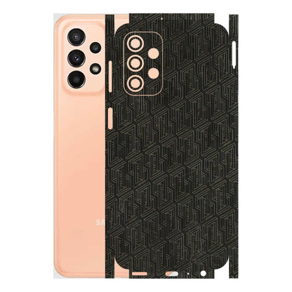 Samsung A/S Series Phone Skins (All Models) - Black Abstract Pattern - 3D Embossed Finish (L-117) Samsung Galaxy A23 (5G)