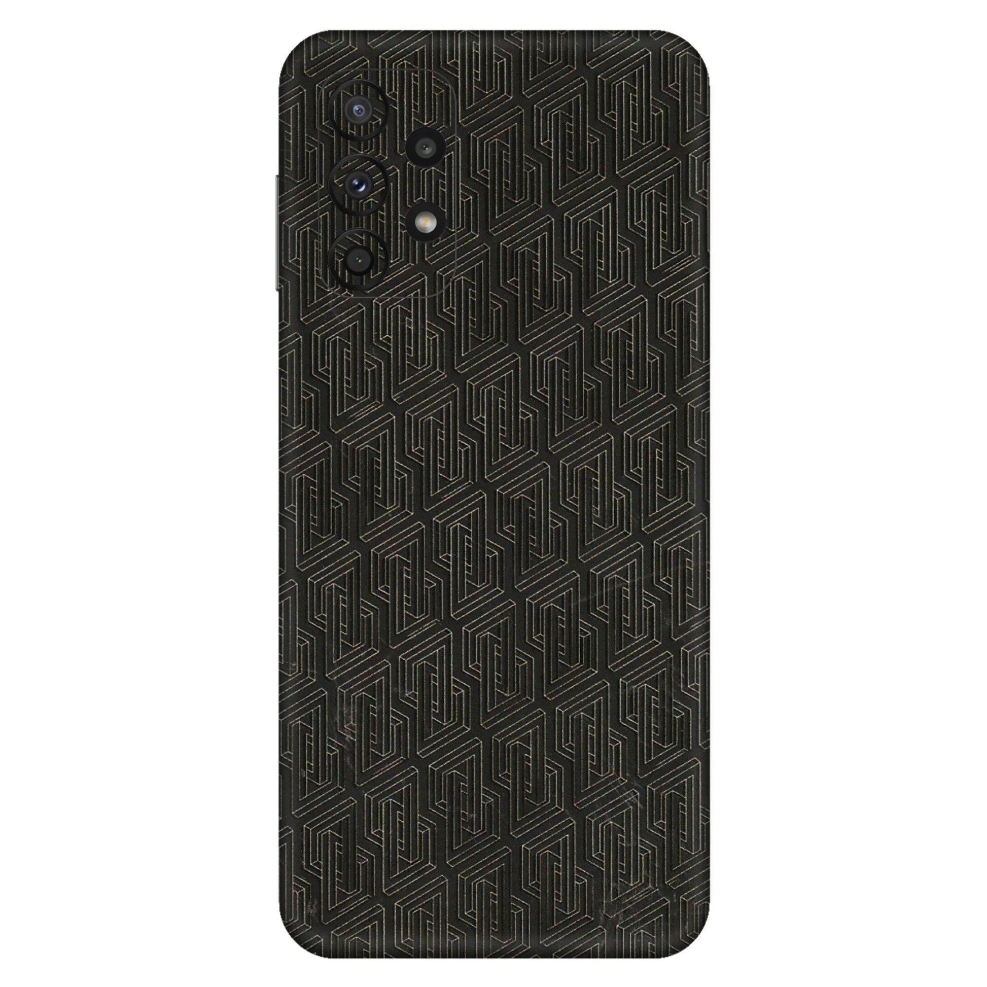 Samsung A/S Series Phone Skins (All Models) - Black Abstract Pattern - 3D Embossed Finish (L-117) Samsung Galaxy A23 (5G)
