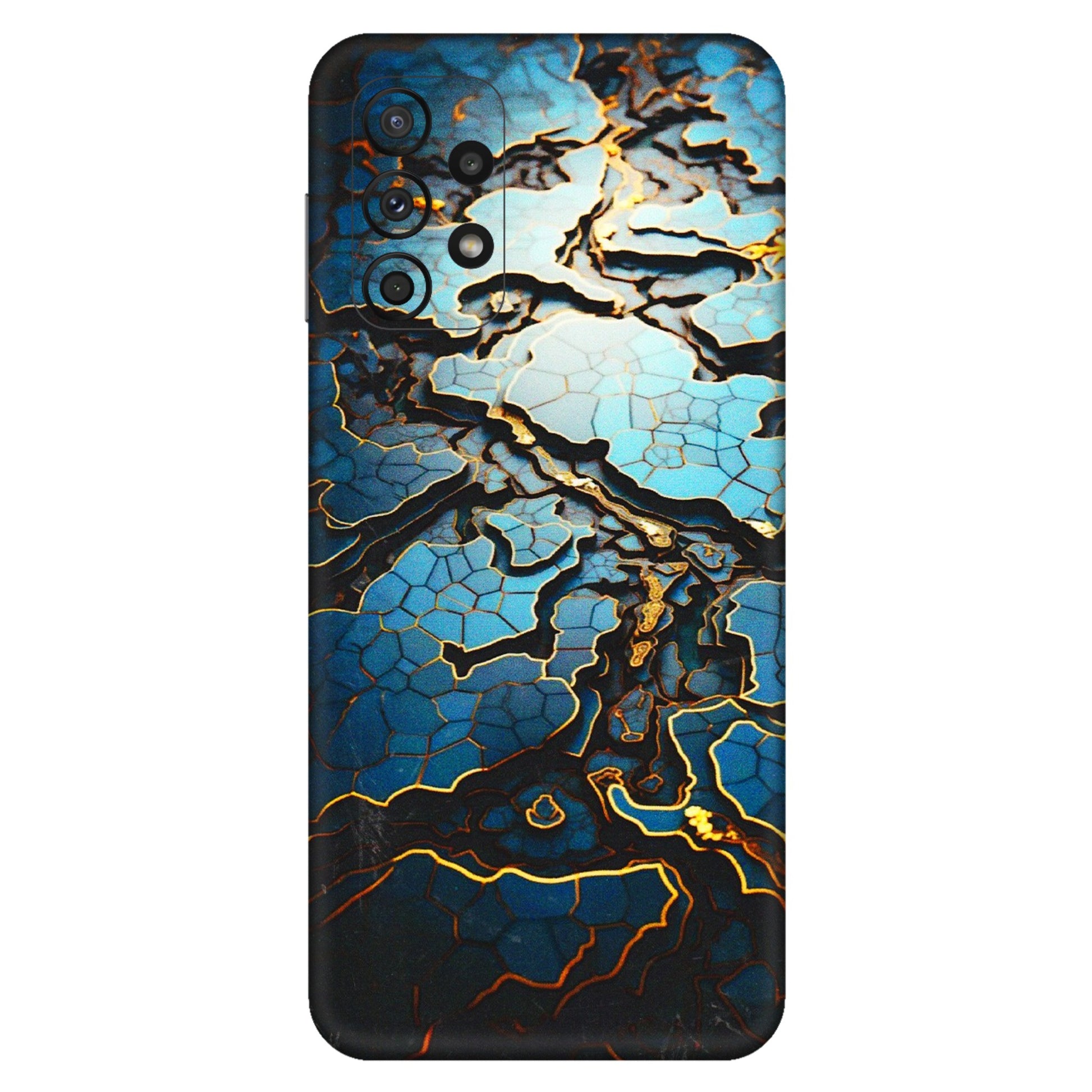 Samsung A/S Series Phone Skins (All Models) - Blue Gold Abstract - 3D Embossed Finish (L-11) Samsung Galaxy A23 (5G)