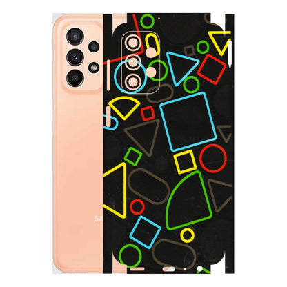 Samsung A/S Series Phone Skins (All Models) - Black Shapes - 3D Embossed Finish (L-131) Samsung Galaxy A23 (5G)