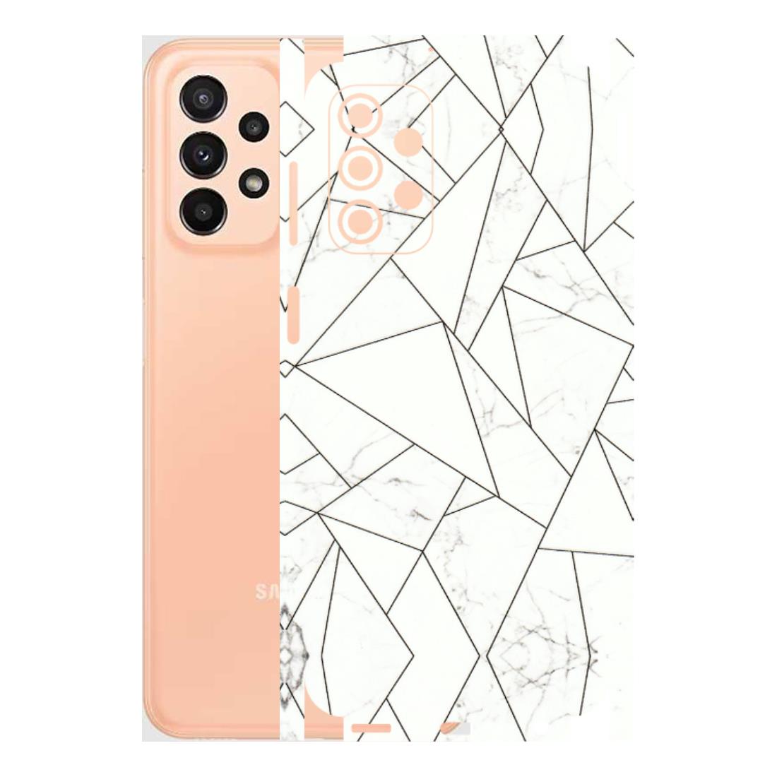 Samsung A/S Series Phone Skins (All Models) - Luxury White Marble Effect - 3D Embossed Finish (L-168) Samsung Galaxy A23 (5G)