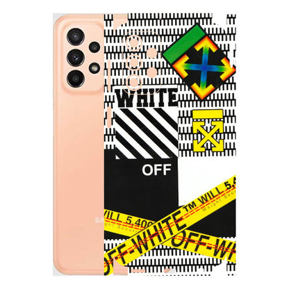 Samsung A/S Series Phone Skins (All Models) - White Off Abstract - 3D Embossed Finish (L-172) Samsung Galaxy A23 (5G)