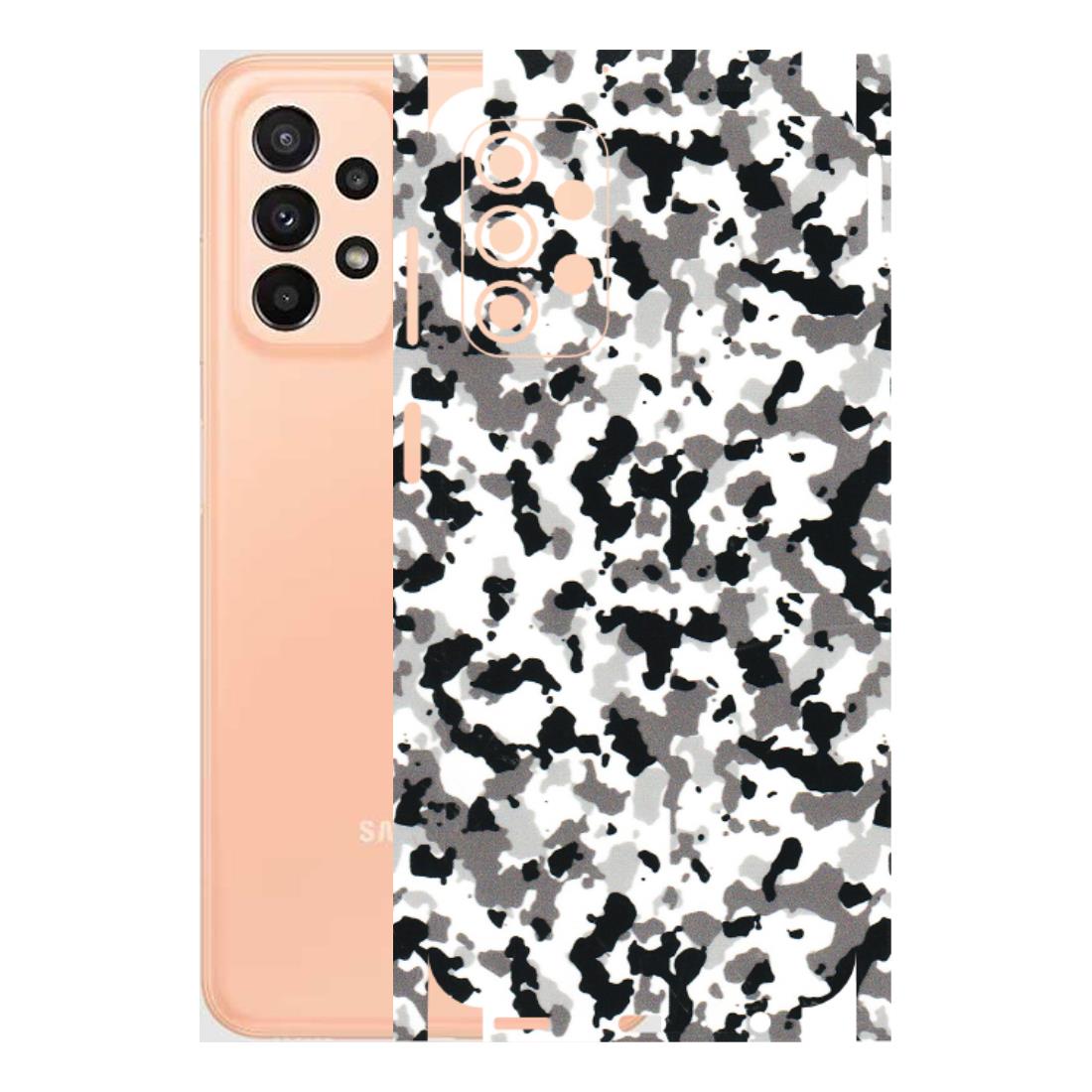 Samsung A/S Series Phone Skins (All Models) - White Black Camouflage - 3D Embossed Finish (L-18) Samsung Galaxy A23 (5G)