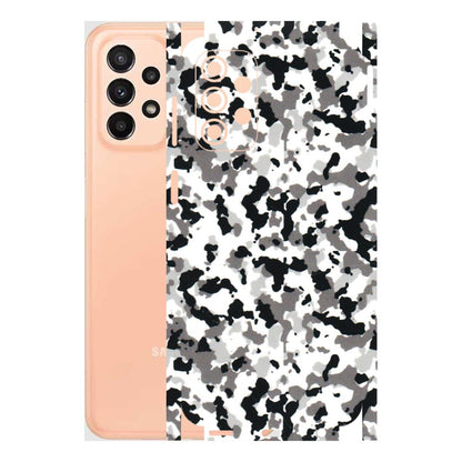 Samsung A/S Series Phone Skins (All Models) - White Black Camouflage - 3D Embossed Finish (L-18) Samsung Galaxy A23 (5G)