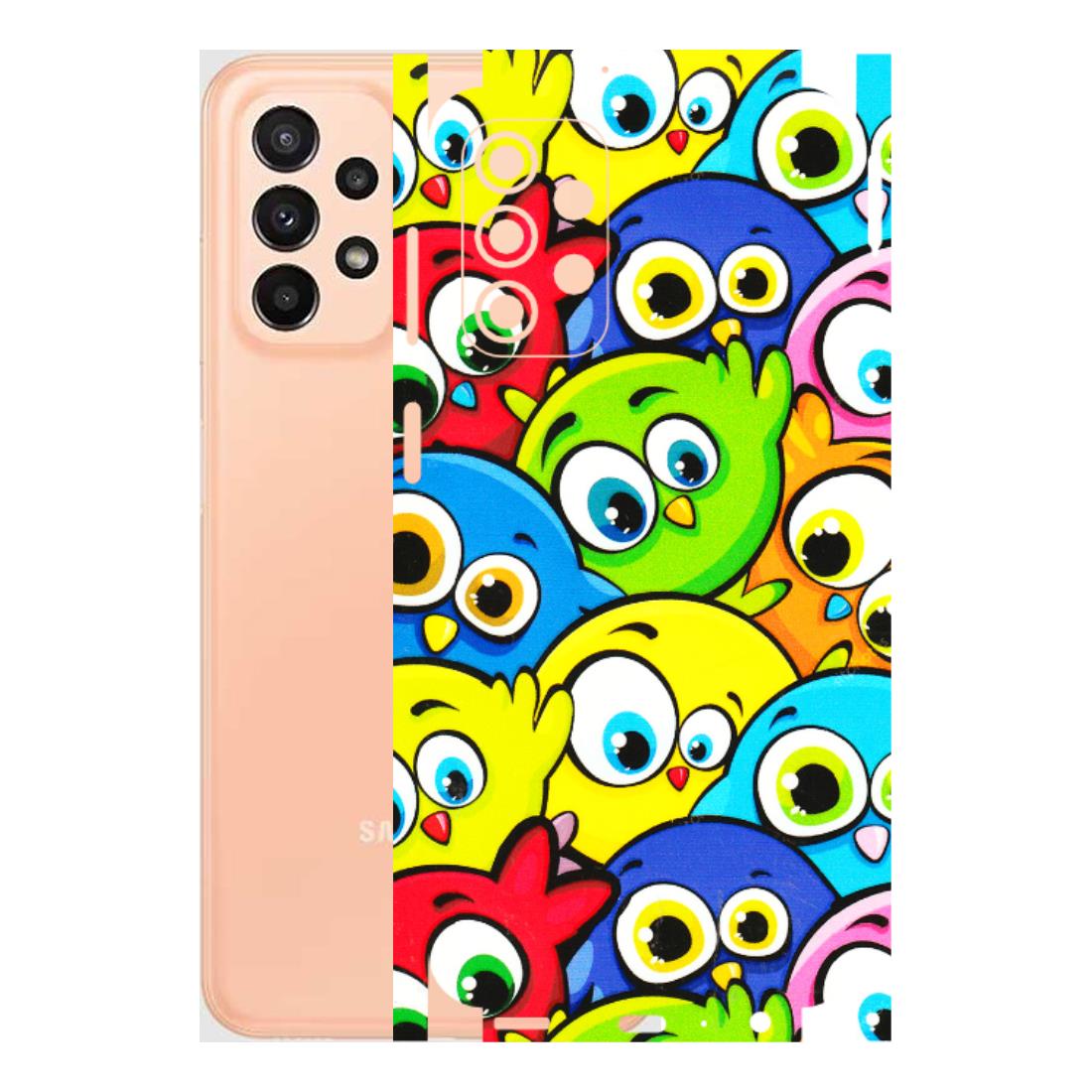 Samsung A/S Series Phone Skins (All Models) - Cute Fluffy Birds - 3D Embossed Finish (L-213) Samsung Galaxy A23 (5G)