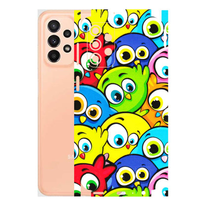 Samsung A/S Series Phone Skins (All Models) - Cute Fluffy Birds - 3D Embossed Finish (L-213) Samsung Galaxy A23 (5G)