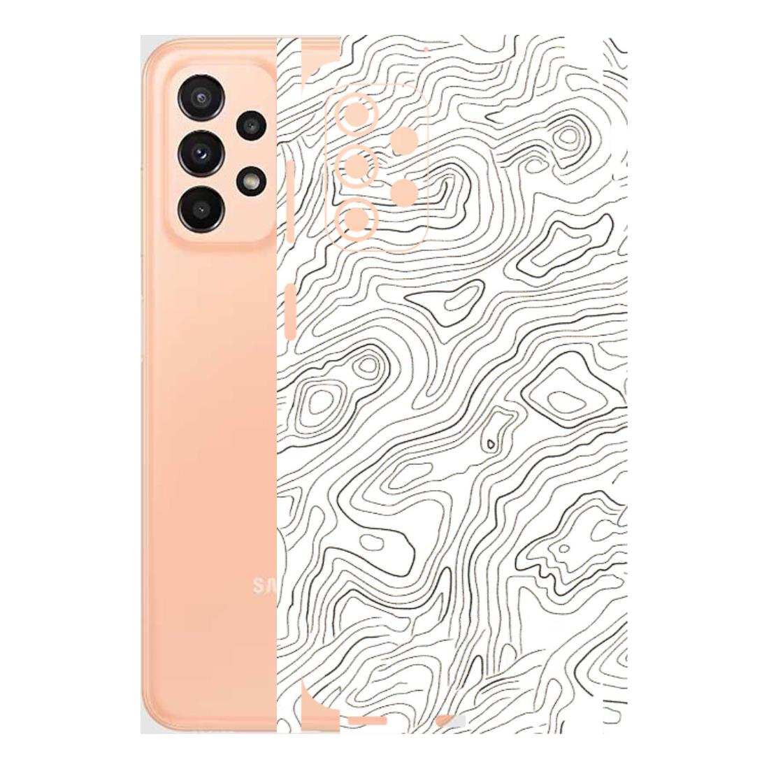 Samsung A/S Series Phone Skins (All Models) - White Black Swirls - 3D Embossed Finish (L-219) Samsung Galaxy A23 (5G)