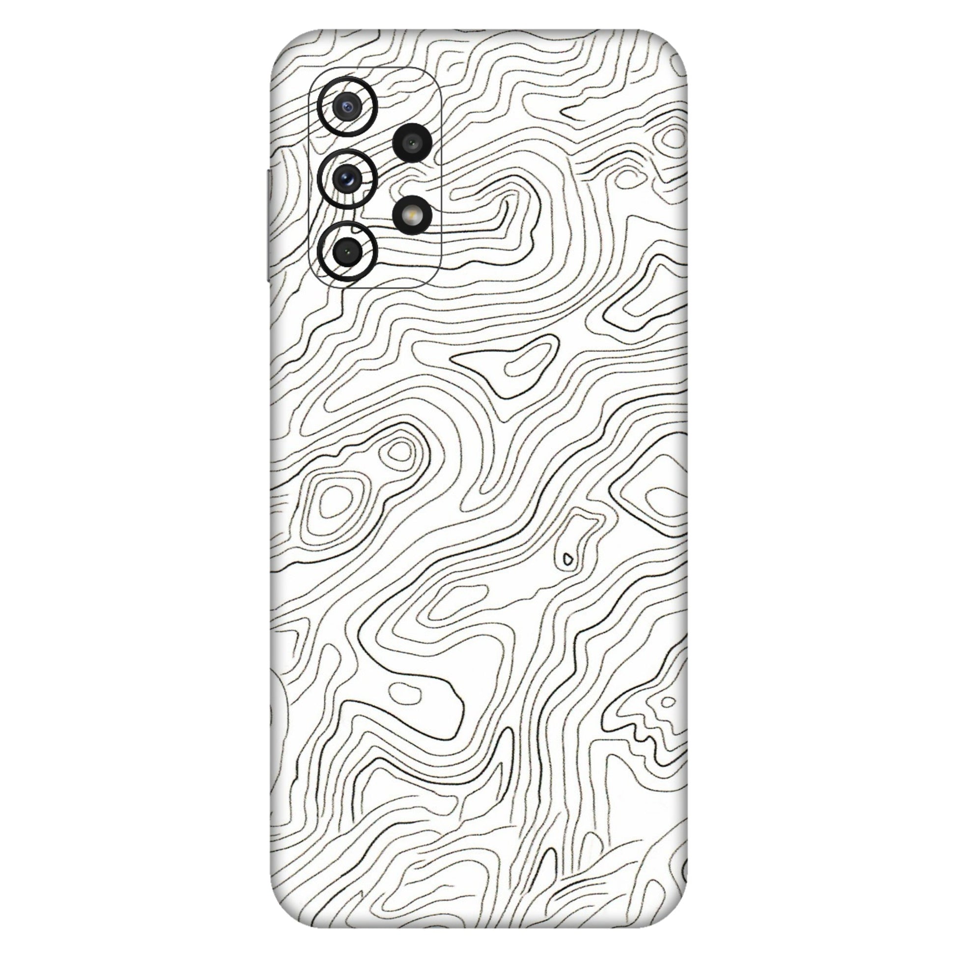 Samsung A/S Series Phone Skins (All Models) - White Black Swirls - 3D Embossed Finish (L-219) Samsung Galaxy A23 (5G)