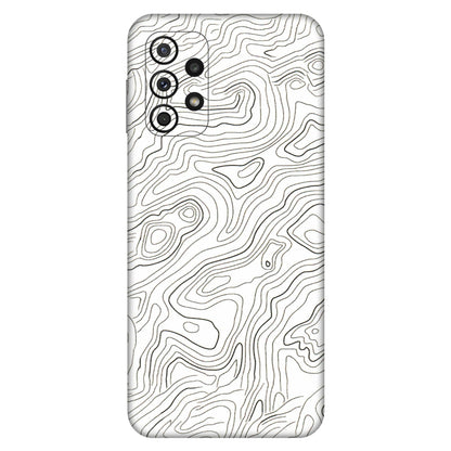 Samsung A/S Series Phone Skins (All Models) - White Black Swirls - 3D Embossed Finish (L-219) Samsung Galaxy A23 (5G)