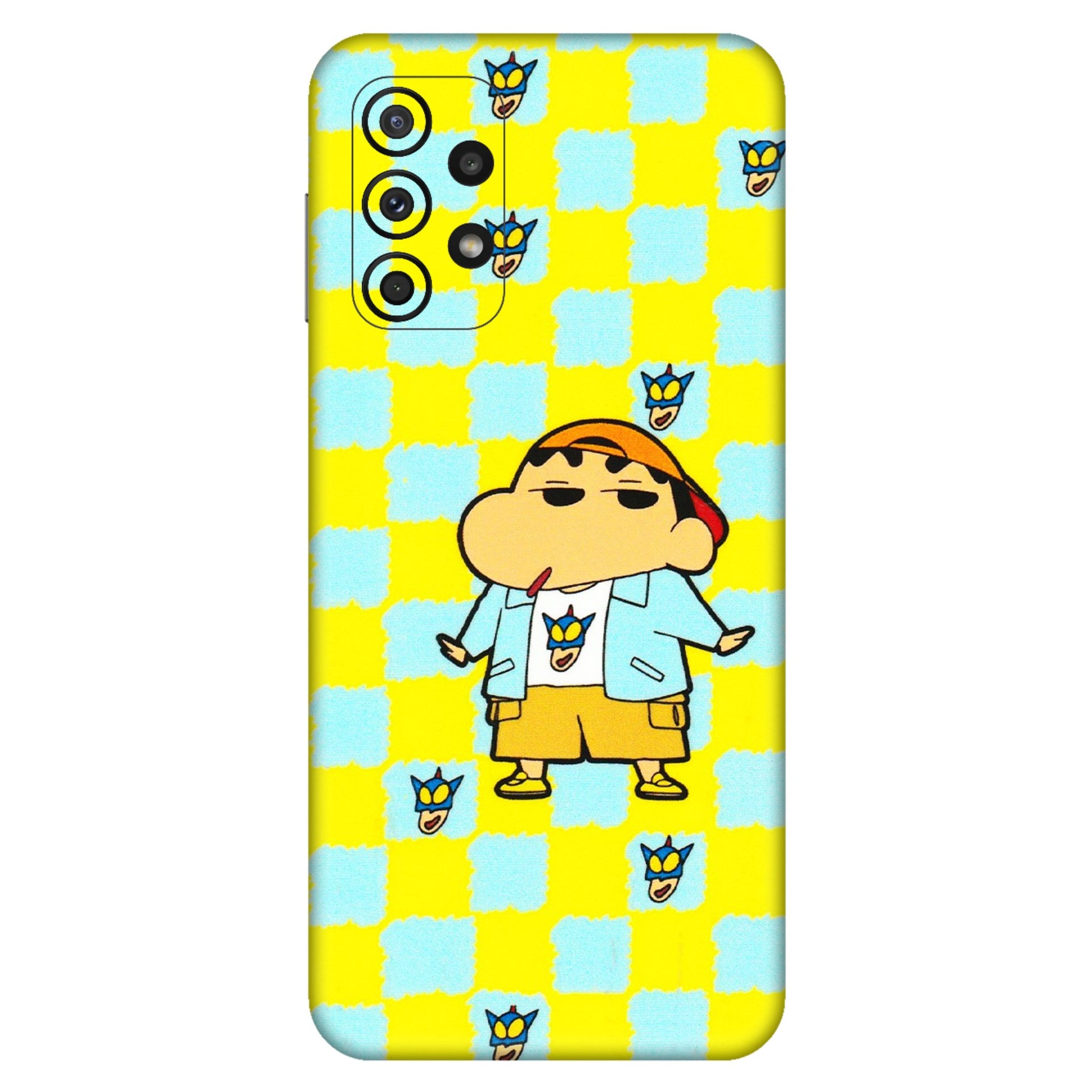 Samsung A/S Series Phone Skins (All Models) - Yellow Blue Shinchan Cute - 3D Embossed Finish (L-221) Samsung Galaxy A23 (5G)