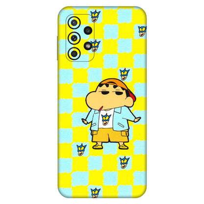 Samsung A/S Series Phone Skins (All Models) - Yellow Blue Shinchan Cute - 3D Embossed Finish (L-221) Samsung Galaxy A23 (5G)