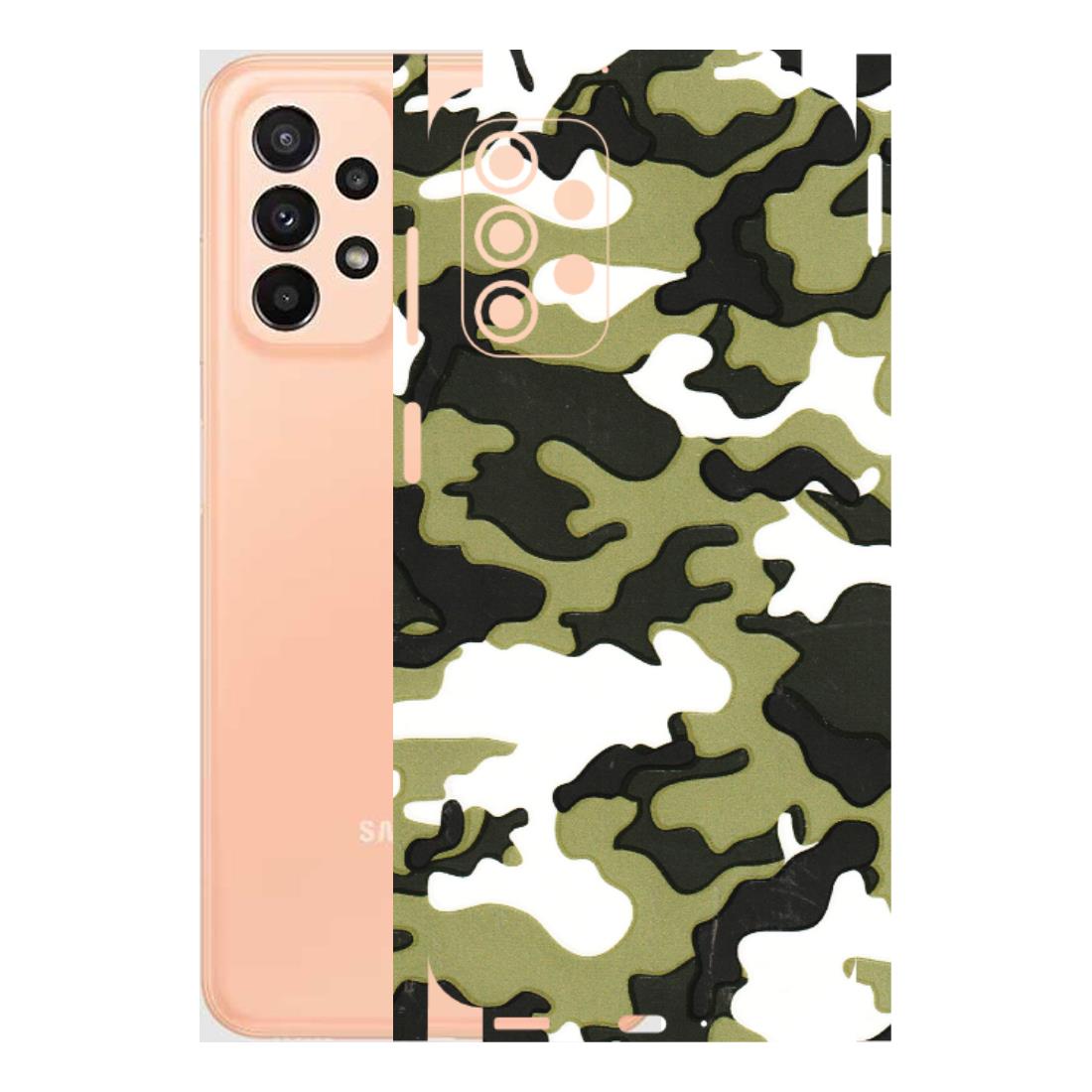 Samsung A/S Series Phone Skins (All Models) - Camouflages White And Green - 3D Embossed Finish (L-243) Samsung Galaxy A23 (5G)