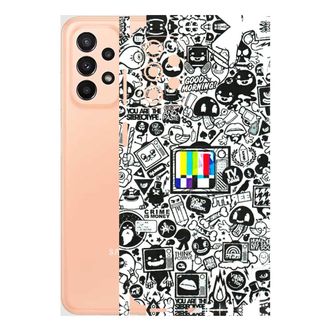 Samsung A/S Series Phone Skins (All Models) - Doodles Positive Art - 3D Embossed Finish (L-263) Samsung Galaxy A23 (5G)