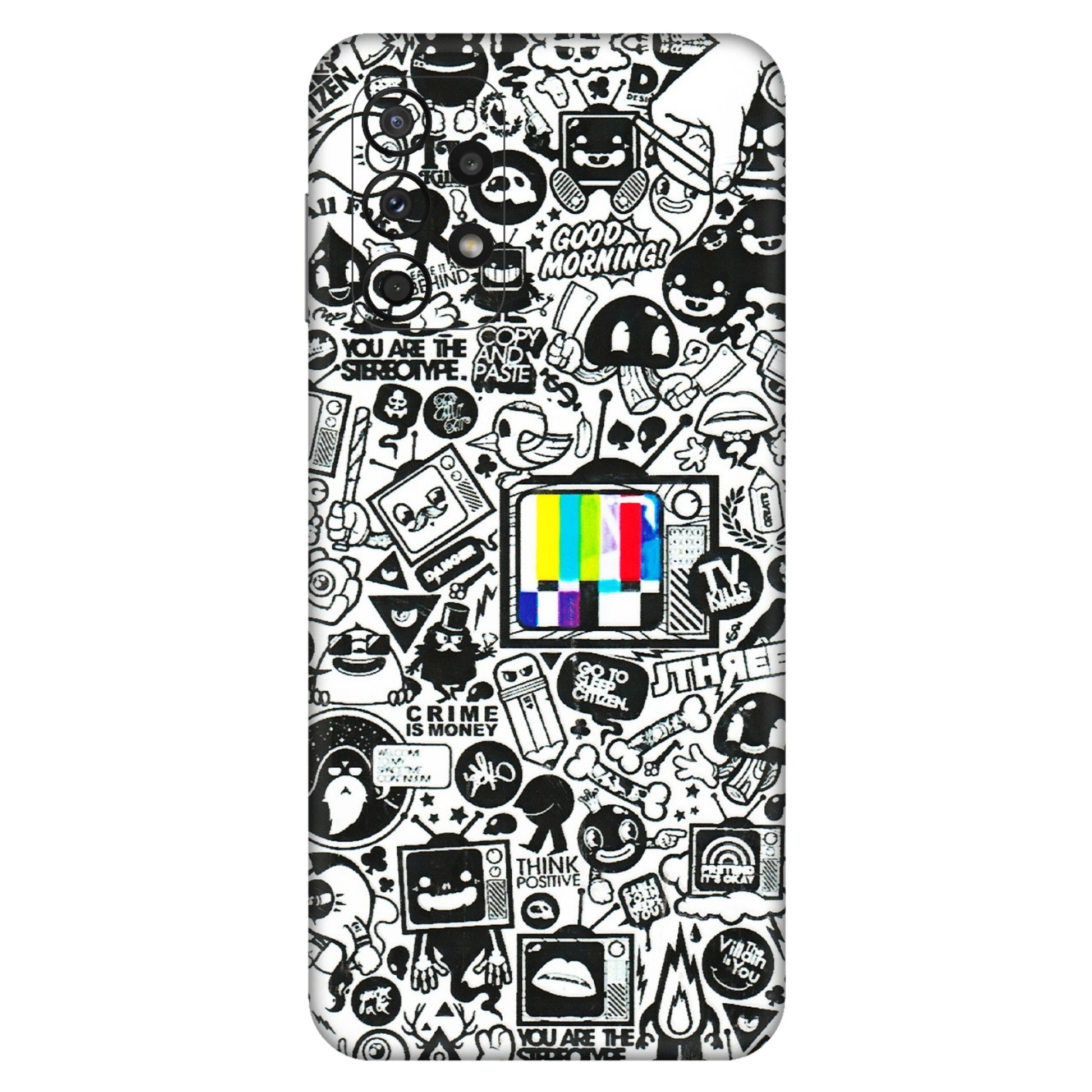Samsung A/S Series Phone Skins (All Models) - Doodles Positive Art - 3D Embossed Finish (L-263) Samsung Galaxy A23 (5G)