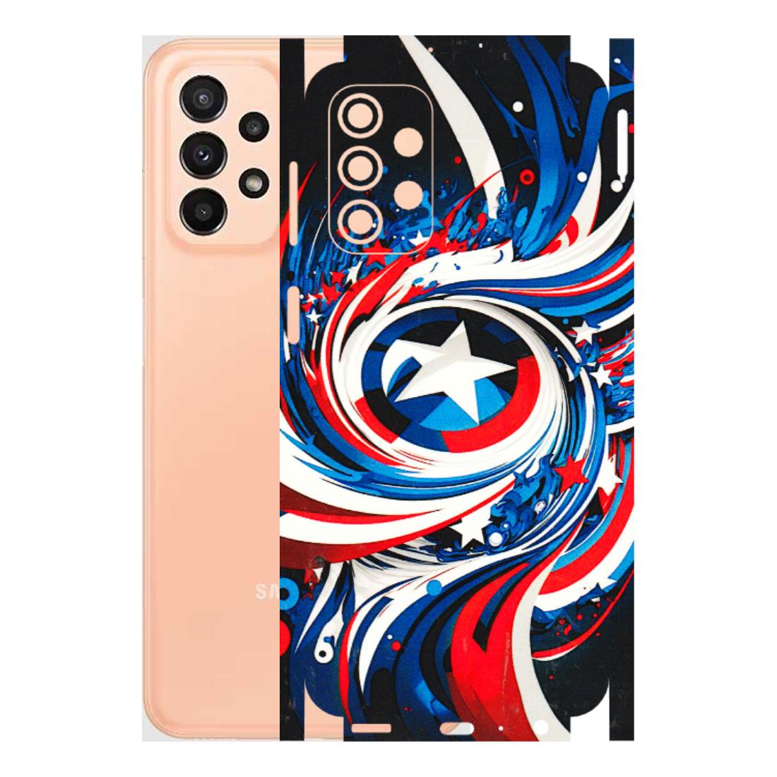 Samsung A/S Series Phone Skins (All Models) - Captain America Logo - 3D Embossed Finish (L-307) Samsung Galaxy A23 (5G)