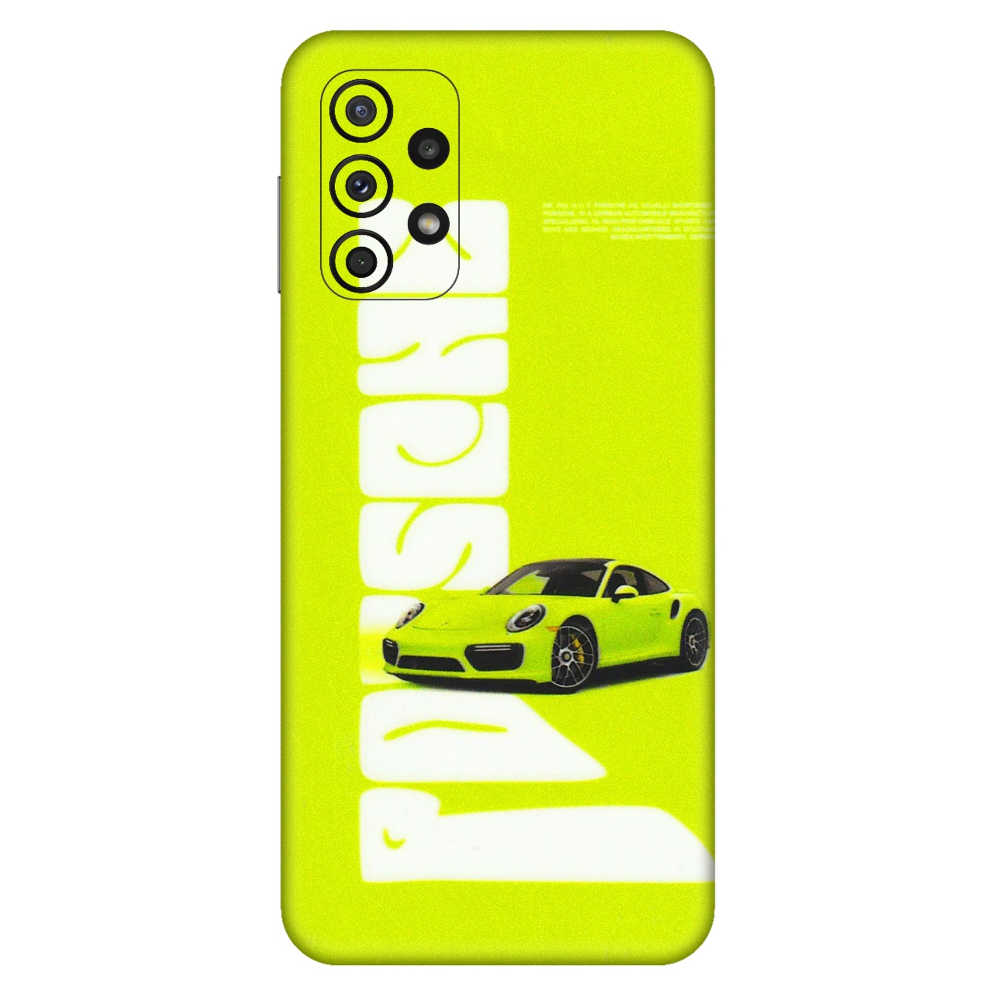 Samsung A/S Series Phone Skins (All Models) - Lime Green Porche - 3D Embossed Finish (L-30) Samsung Galaxy A23 (5G)