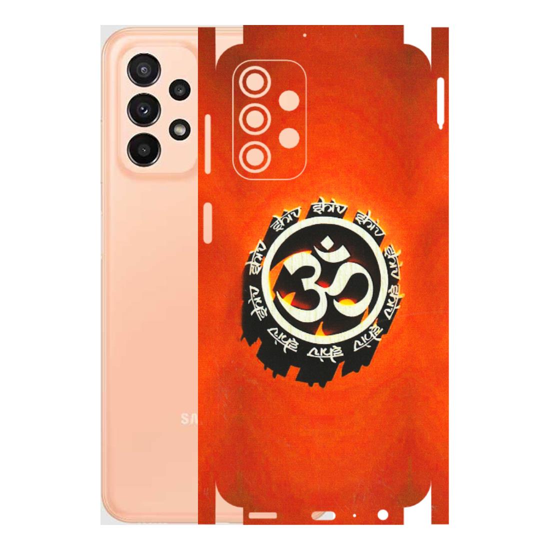 Samsung A/S Series Phone Skins (All Models) - Aum Shiv Orange - 3D Embossed Finish (L-32) Samsung Galaxy A23 (5G)