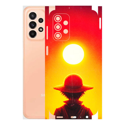 Samsung A/S Series Phone Skins (All Models) - Cool Sunset With Monkey D.Luffy Anime - 3D Embossed Finish (L-329) Samsung Galaxy A23 (5G)