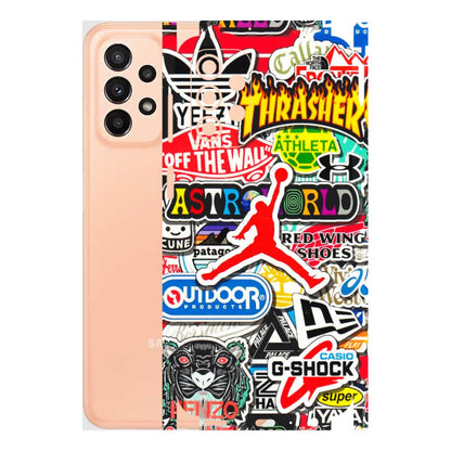Samsung A/S Series Phone Skins (All Models) - Multi Brands Sticker Graffiti - 3D Embossed Finish (L-37) Samsung Galaxy A23 (5G)
