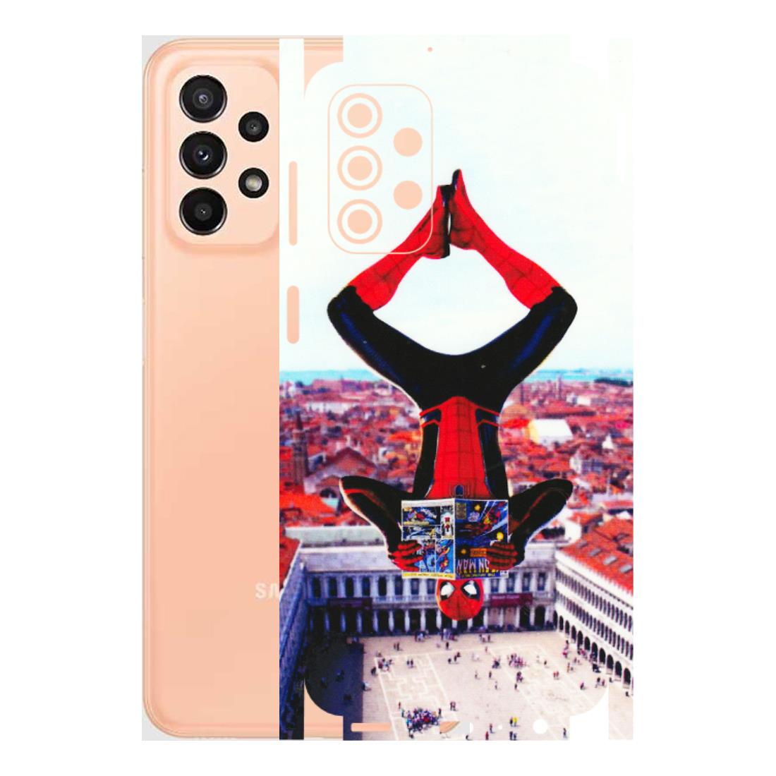 Samsung A/S Series Phone Skins (All Models) - Spiderman Hanging - 3D Embossed Finish (L-53) Samsung Galaxy A23 (5G)