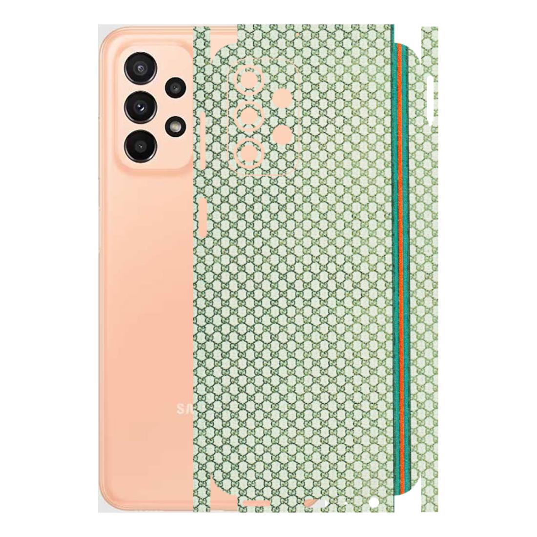 Samsung A/S Series Phone Skins (All Models) - Gucci Fabric Pattern - 3D Embossed Finish (L-73) Samsung Galaxy A23 (5G)