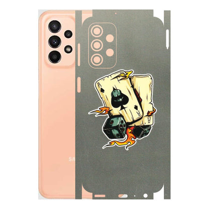 Samsung A/S Series Phone Skins (All Models) - Grey Cards Of Ace - 3D Embossed Finish (L-77) Samsung Galaxy A23 (5G)