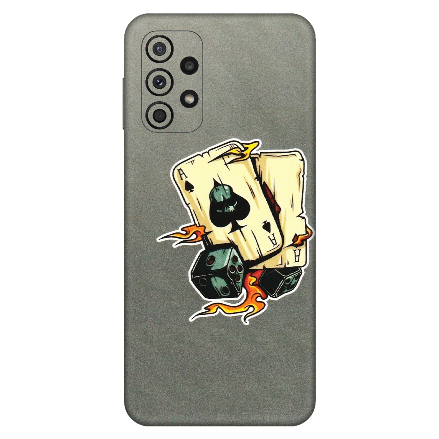 Samsung A/S Series Phone Skins (All Models) - Grey Cards Of Ace - 3D Embossed Finish (L-77) Samsung Galaxy A23 (5G)