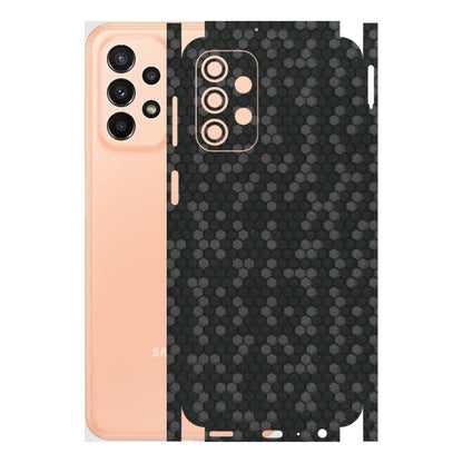 Samsung A/S Series Phone Skins (All Models) - Black Grey Honeycomb Sober - 3D Embossed Finish (L-85) Samsung Galaxy A23 (5G)