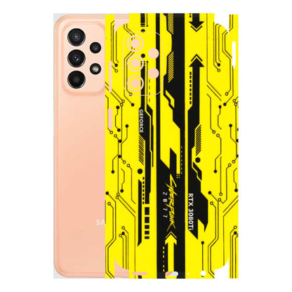 Samsung A/S Series Phone Skins (All Models) - Yellow Cyberpunk - 3D Embossed Finish (L-93) Samsung Galaxy A23 (5G)