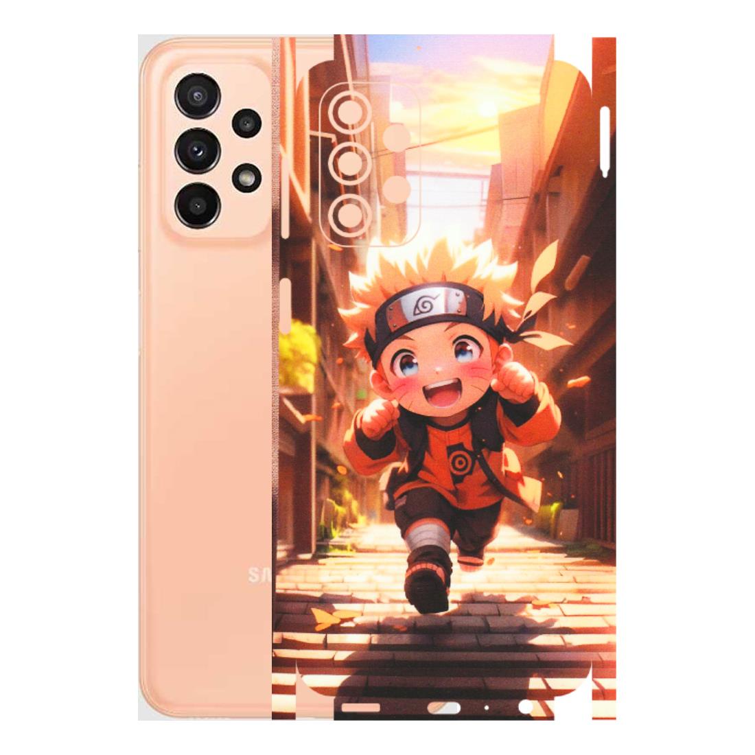 Samsung A/S Series Phone Skins (All Models) - Naruto Cute Toon Running - Matte Finish (M-04) Samsung Galaxy A23 (5G)