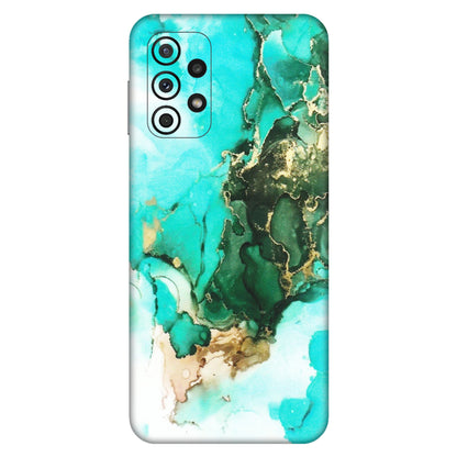 Samsung A/S Series Phone Skins (All Models) - The Blue Gold Marble - Matte Finish (M-124) Samsung Galaxy A23 (5G)