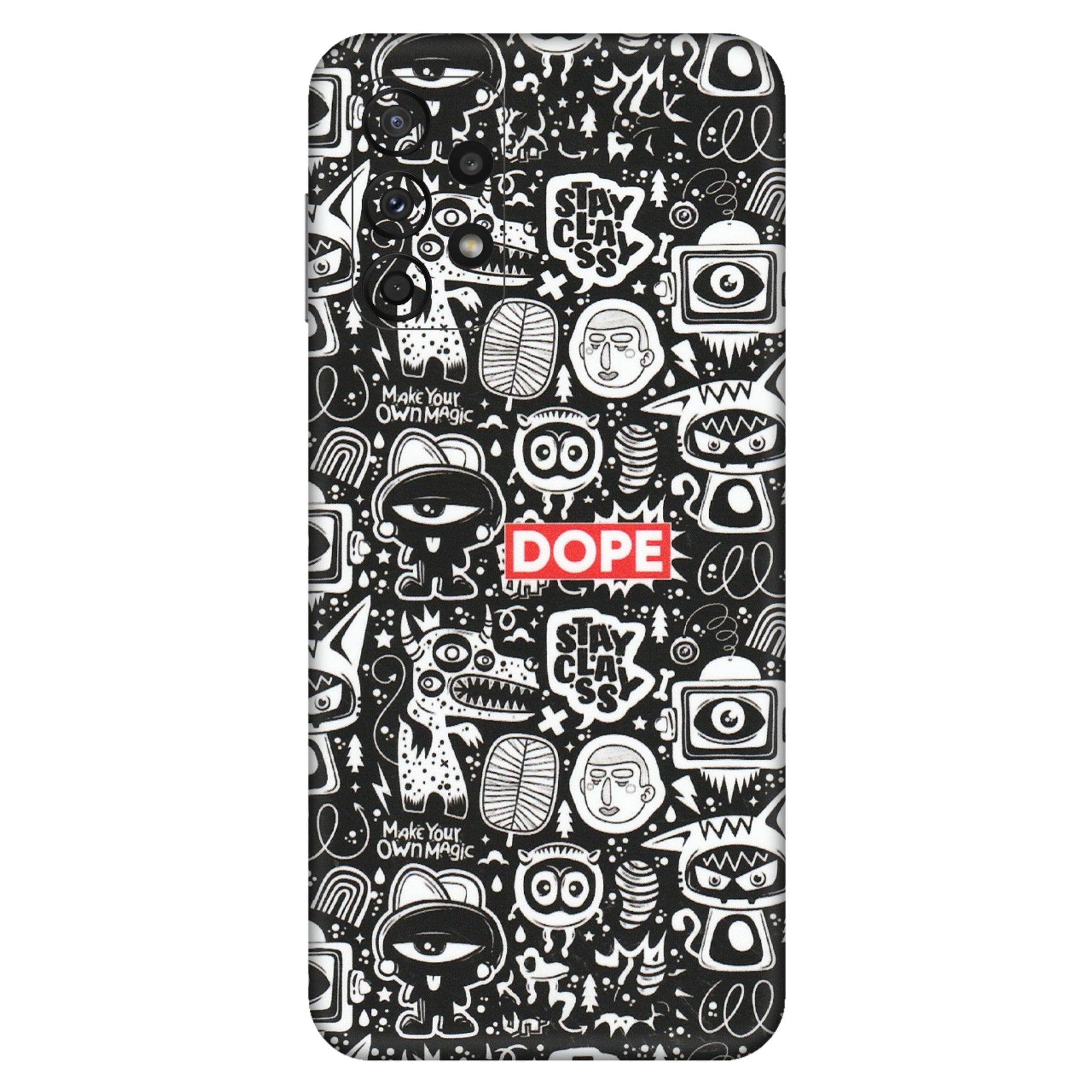 Samsung A/S Series Phone Skins (All Models) - Dope Stay Classy Black Doodles - Matte Finish (M-126) Samsung Galaxy A23 (5G)