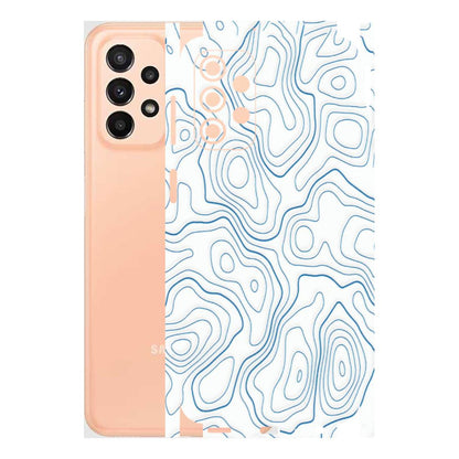 Samsung A/S Series Phone Skins (All Models) - Blue And White Swirls - Matte Finish (M-139) Samsung Galaxy A23 (5G)