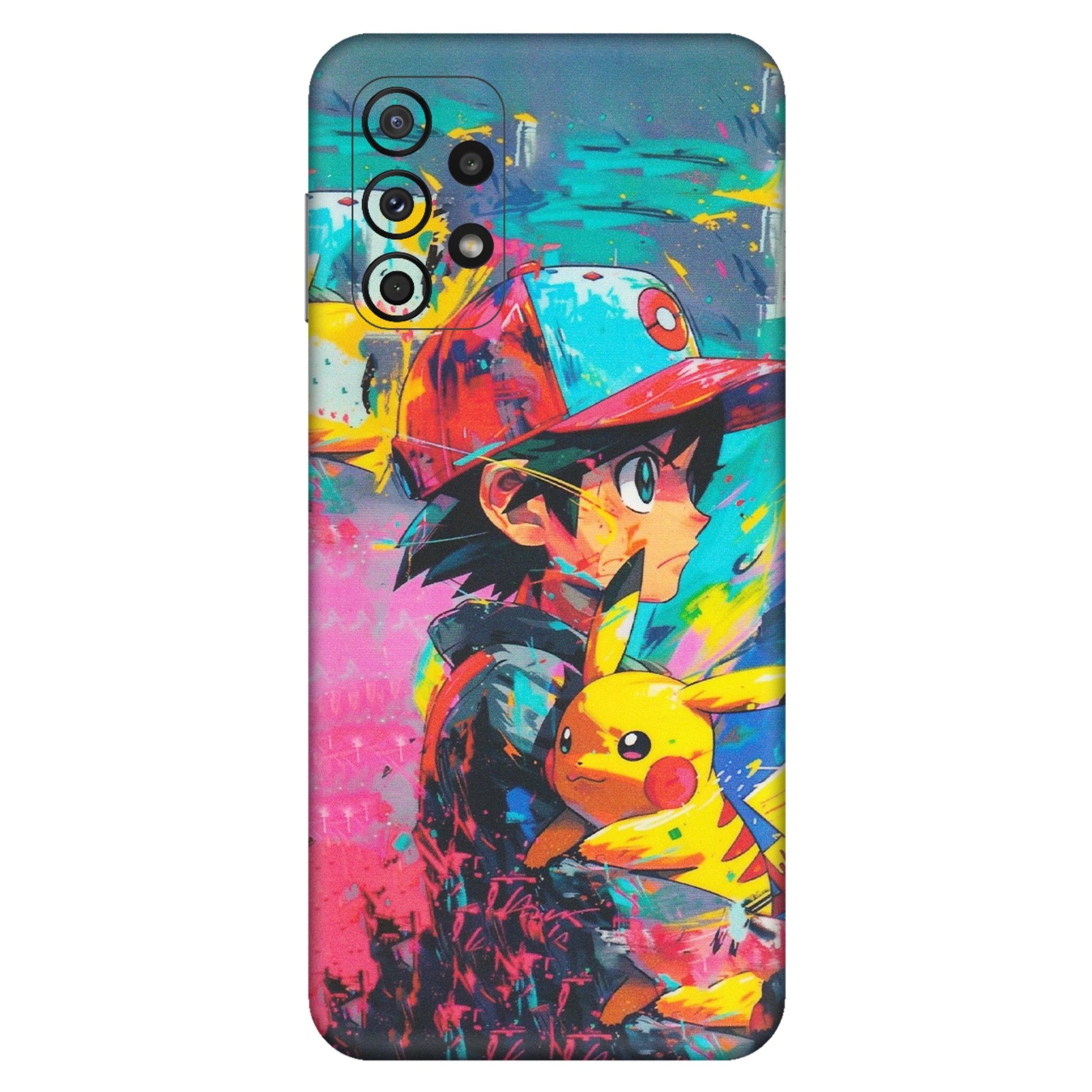 Samsung A/S Series Phone Skins (All Models) - Ash & Pikachu - Matte Finish (M-26) Samsung Galaxy A23 (5G)