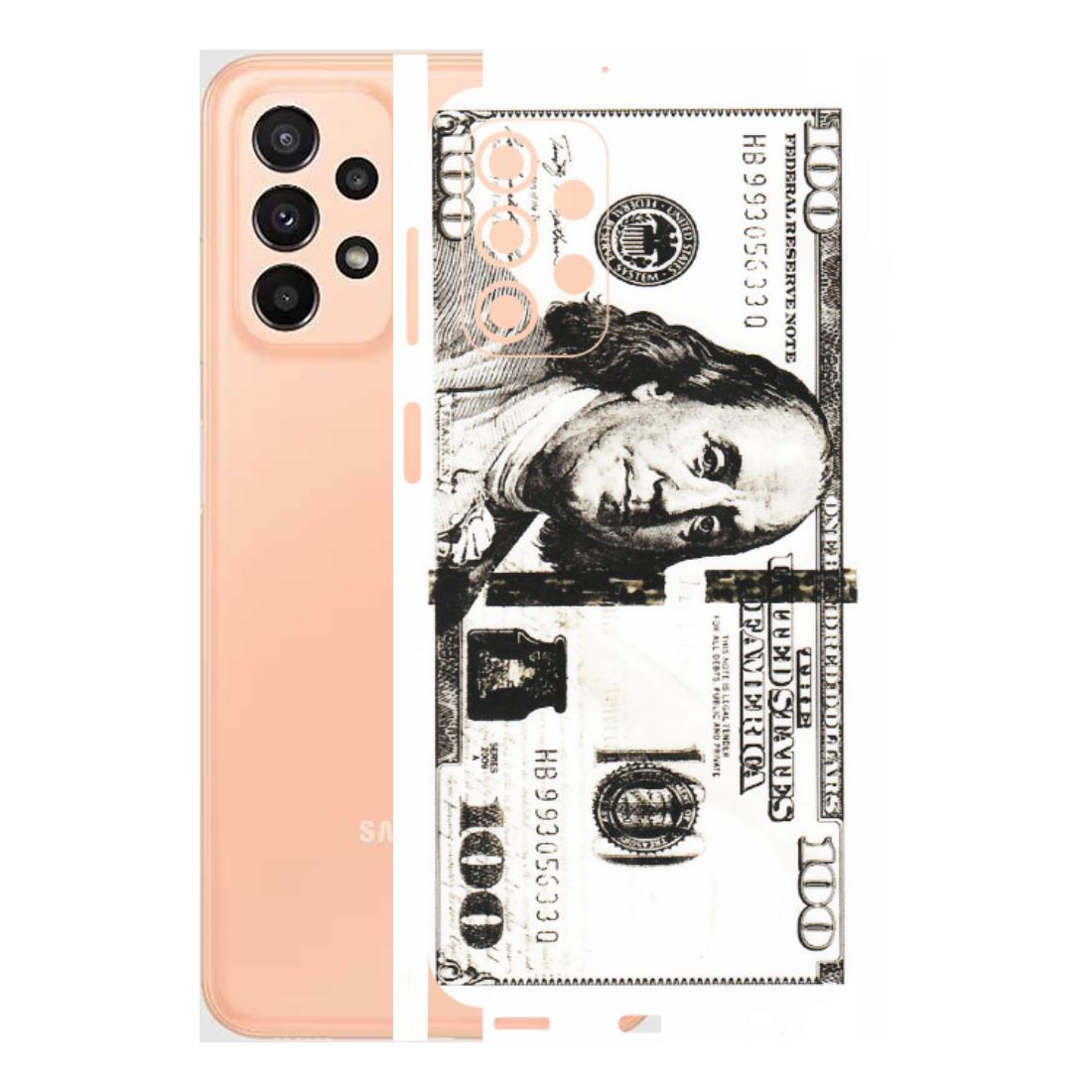 Samsung A/S Series Phone Skins (All Models) - 100 Dollar Currency - Transparent Finish (T-01) Samsung Galaxy A23 (5G)