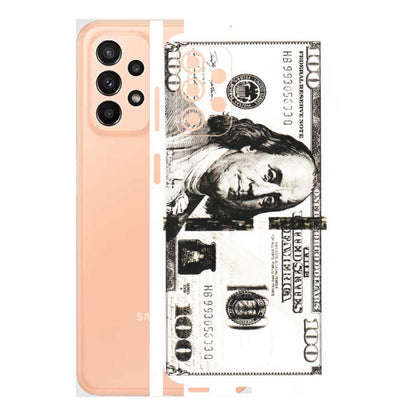 Samsung A/S Series Phone Skins (All Models) - 100 Dollar Currency - Transparent Finish (T-01) Samsung Galaxy A23 (5G)